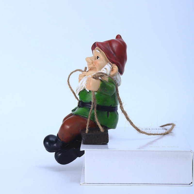 Hojdačka Trpaslík Živicový Status Ornament Gnome Závesná záhradná dekorácia Vonkajšia nástenná dekorácia pre záhradný stromček