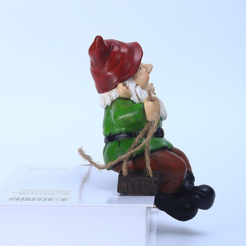 Hojdačka Trpaslík Živicový Status Ornament Gnome Závesná záhradná dekorácia Vonkajšia nástenná dekorácia pre záhradný stromček