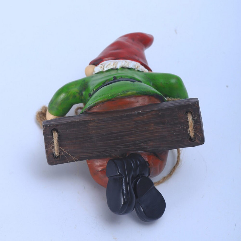 Hojdačka Trpaslík Živicový Status Ornament Gnome Závesná záhradná dekorácia Vonkajšia nástenná dekorácia pre záhradný stromček