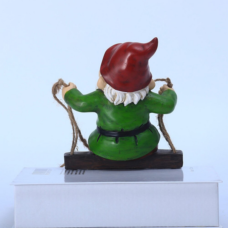 Hojdačka Trpaslík Živicový Status Ornament Gnome Závesná záhradná dekorácia Vonkajšia nástenná dekorácia pre záhradný stromček