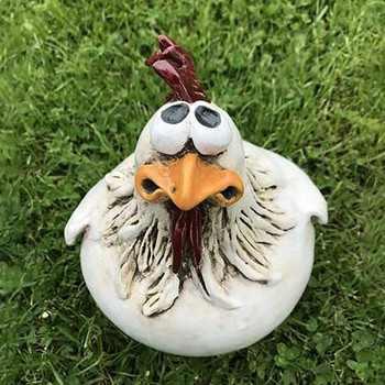 Αστεία Διακόσμηση φράχτη κοτόπουλου Κόκκος στολίδι Σπίτι Κήπος Στολίδι Ρητίνη Χειροτεχνία Κηπουρική Αυλή Μπαλκόνι Δώρο με άγαλμα κοτόπουλου