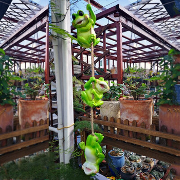 3 бр./компл. креативни сладки висящи жаби костенурка статуя от смола градина върху дърво декоративна висулка вътрешен външен декор орнамент