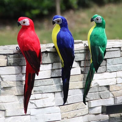 3 ks/sada 25/35 cm kreatívna simulácia papagája záhradná dekorácia pierko trávnik figúrka ornament zviera vták vonkajšia párty miniatúrna rekvizita