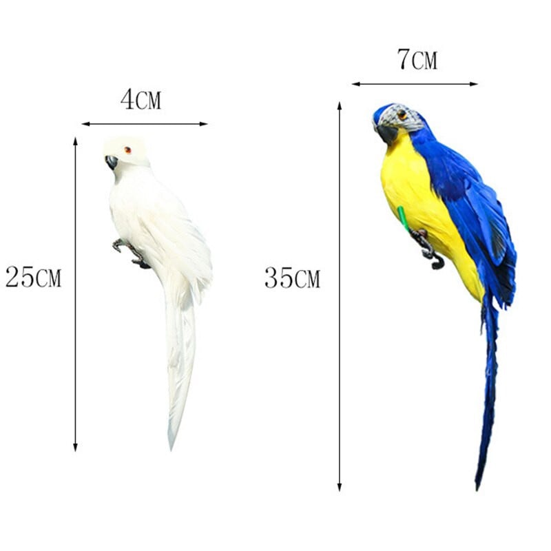 3 ks/sada 25/35 cm kreatívna simulácia papagája záhradná dekorácia pierko trávnik figúrka ornament zviera vták vonkajšia párty miniatúrna rekvizita