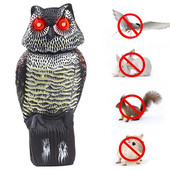 360 laipsnių besisukantis paukščius atgrasantis netikras pelėdas masalas paukščių baidyklė, atbaidanti garsą šešėlių valdymas kaliausės pelėdos statula sodo dekoras