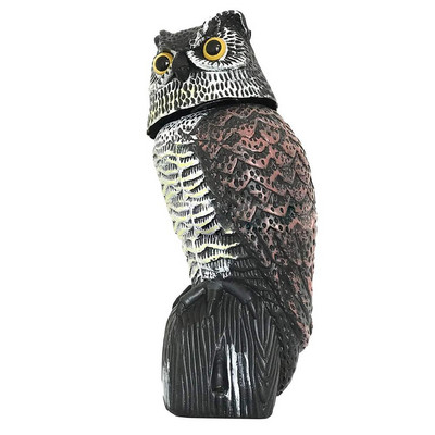 360 laipsnių besisukantis paukščius atgrasantis netikras pelėdas masalas paukščių baidyklė, atbaidanti garsą šešėlių valdymas kaliausės pelėdos statula sodo dekoras