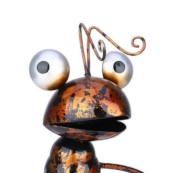 Tooarts 13-инчова скулптура на мравка Желязна анимационна мравка с подвижна кофа Декор за градина или бюро Сукулентна саксия Съхранение на дрънкулка