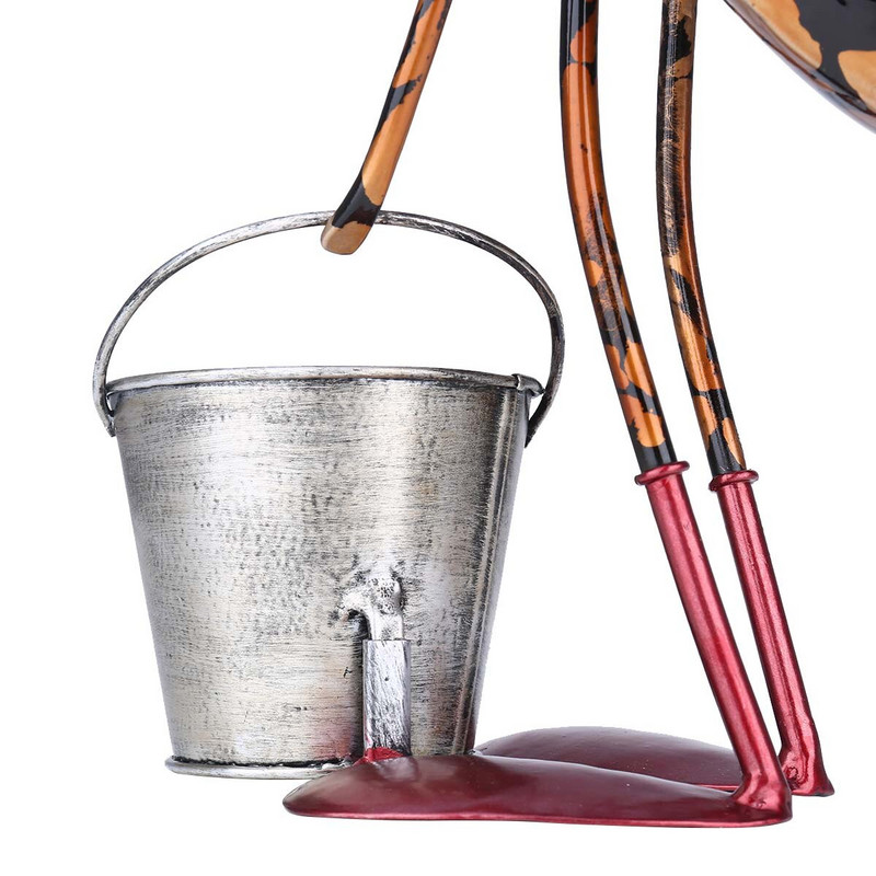 Tooarts 13 colių skruzdžių skulptūra geležinė animacinių filmų skruzdė su nuimamu kibiru sodo arba stalo dekoru, sultingų gėlių vazonų smulkmenų saugykla