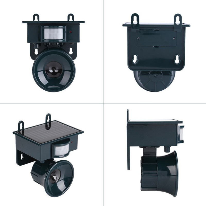 Grădină în aer liber Repelant solar cu ultrasunete pentru dăunători Dispozitiv pentru respingere a șoarecilor pentru animale Senzor PIR Păsări de grădină Instrument de respingere a câinilor pentru pisici Țineți animalele departe