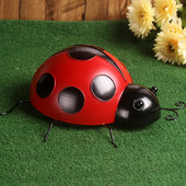 4 vnt. Metalinė boružės tvoros kabykla prie sienos pakabinama lauko sodo dekoratyvinė figūrėlė