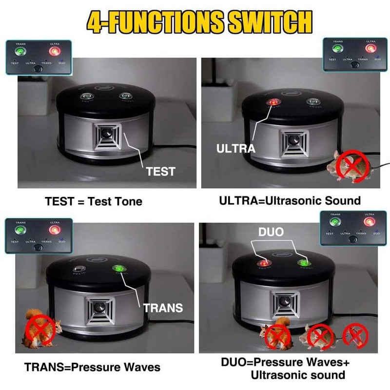 Syezyo elektroninės pelės atbaidymo priemonės 3 viename, įkišamas patalpų vabzdžių atbaidiklis | Vidinis voverių atbaidiklis | Kuojų atgrasymo priemonė