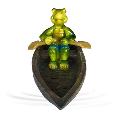 Sodo vandenyje plaukiojanti lotoso lapų varlė, dekoratyvinė lėlė, statulos amatai, imitacinis gyvūno namų tvenkinio dekoravimas smagi plaukiojanti varlė.