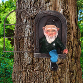 Elf vonku strom trpaslík vešiak dekorácia záhradný trpaslík strom živica miniatúrna víla socha záhrada vonkajšie sochy dekorácia
