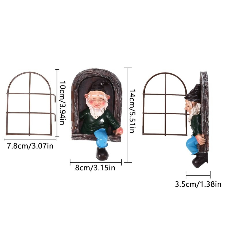 Elf vonku strom trpaslík vešiak dekorácia záhradný trpaslík strom živica miniatúrna víla socha záhrada vonkajšie sochy dekorácia