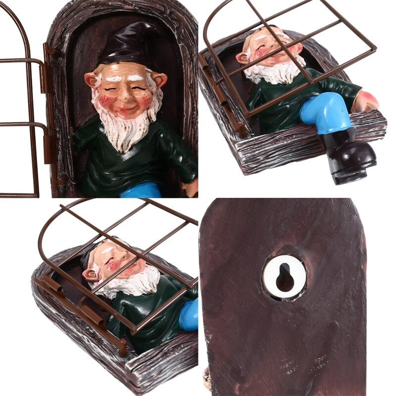 Elf vonku strom trpaslík vešiak dekorácia záhradný trpaslík strom živica miniatúrna víla socha záhrada vonkajšie sochy dekorácia