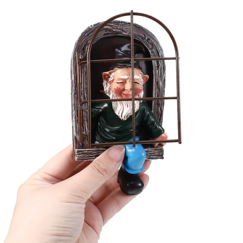 Elf vonku strom trpaslík vešiak dekorácia záhradný trpaslík strom živica miniatúrna víla socha záhrada vonkajšie sochy dekorácia