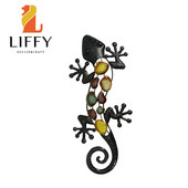 Διακόσμηση τοίχου 18 ιντσών Big Metal Gecko για Εξωτερικά αγάλματα σπιτιού και κήπου Γλυπτά της αυλής