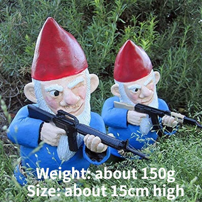 CS Ginklų nykštuko figūrėlė Gnomo statula Juokinga Elfo statula Ornamentas Namų Sodas Vejos kiemas Lauko Dekoravimo Priedai Dovanos