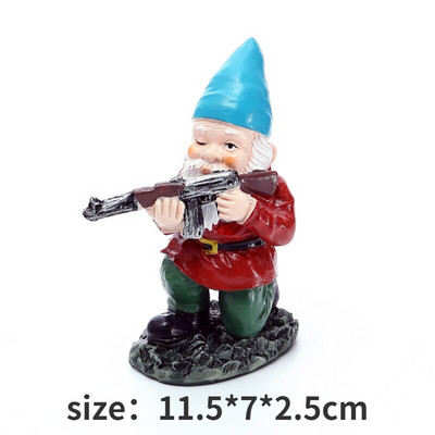 CS Ginklų nykštuko figūrėlė Gnomo statula Juokinga Elfo statula Ornamentas Namų Sodas Vejos kiemas Lauko Dekoravimo Priedai Dovanos