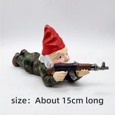 CS Ginklų nykštuko figūrėlė Gnomo statula Juokinga Elfo statula Ornamentas Namų Sodas Vejos kiemas Lauko Dekoravimo Priedai Dovanos