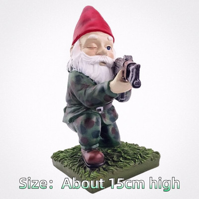 CS Ginklų nykštuko figūrėlė Gnomo statula Juokinga Elfo statula Ornamentas Namų Sodas Vejos kiemas Lauko Dekoravimo Priedai Dovanos