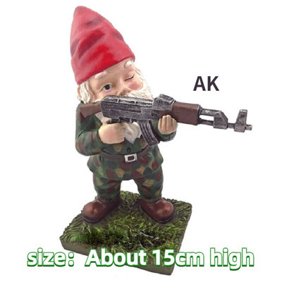 CS Ginklų nykštuko figūrėlė Gnomo statula Juokinga Elfo statula Ornamentas Namų Sodas Vejos kiemas Lauko Dekoravimo Priedai Dovanos