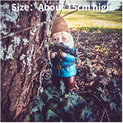 CS Ginklų nykštuko figūrėlė Gnomo statula Juokinga Elfo statula Ornamentas Namų Sodas Vejos kiemas Lauko Dekoravimo Priedai Dovanos