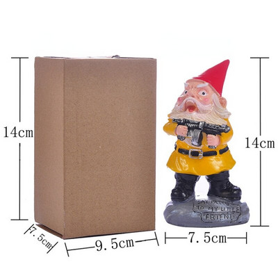 CS Ginklų nykštuko figūrėlė Gnomo statula Juokinga Elfo statula Ornamentas Namų Sodas Vejos kiemas Lauko Dekoravimo Priedai Dovanos