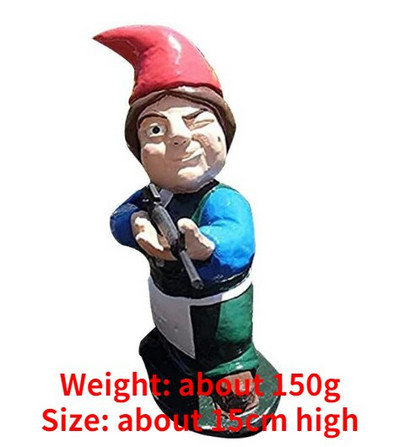 CS Ginklų nykštuko figūrėlė Gnomo statula Juokinga Elfo statula Ornamentas Namų Sodas Vejos kiemas Lauko Dekoravimo Priedai Dovanos