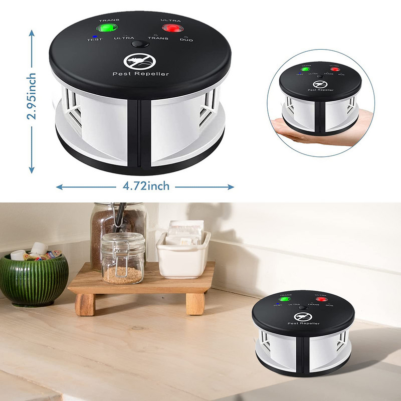 Ultragarsinis kenkėjų atbaidiklis Elektroninis 360 laipsnių graužikai, kelios pelės žiurkės, pelės, atbaidantis kenkėjus Ultragarsinis kenkėjų atbaidiklis