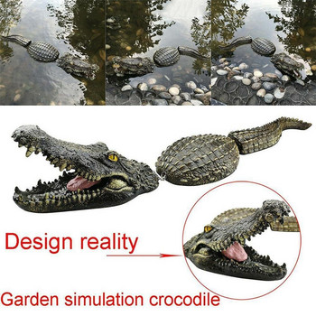 Плаващ крокодил, декорация, езерце, симулация на смола, статуя, градинска фигурка, градински орнамент, езера, езера, декорация