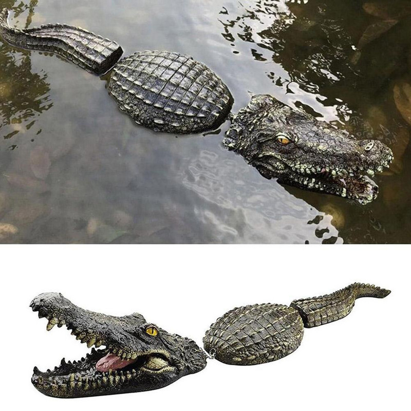Plaukiojančio krokodilo puošmena tvenkinio dervos imitacija Statula Sodo figūrėlė Sodo puošmena Tvenkiniai Ežerų dekoravimas