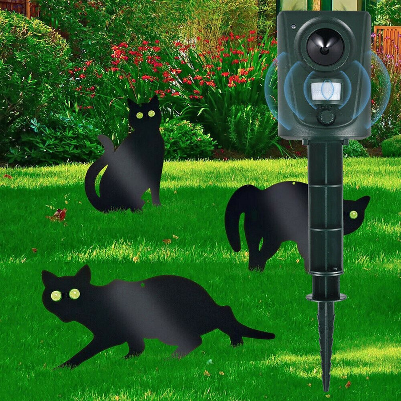 Baterija Ultragarsinis infraraudonųjų spindulių didelis gyvūnų repeleris PIR judesio jutiklis, atgrasantis kačių šunų lapių triušių ūkio sodo reikmenys