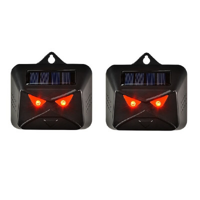 Raudona LED lemputė Mirksintis ultragarsinis įspėjimas 8,5 cm atbaido peles vilkus gyvates 1/2/3 vnt Daugiasluoksnis silicio saulės skydelis gyvūnų repeleris