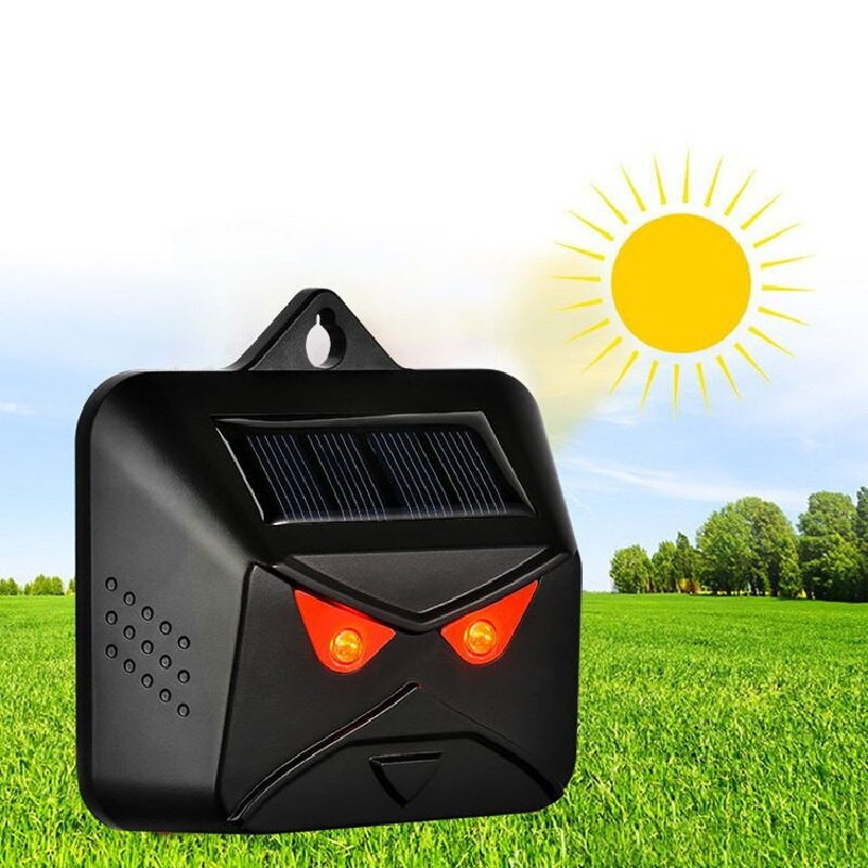 Raudona LED lemputė Mirksintis ultragarsinis įspėjimas 8,5 cm atbaido peles vilkus gyvates 1/2/3 vnt Daugiasluoksnis silicio saulės skydelis gyvūnų repeleris