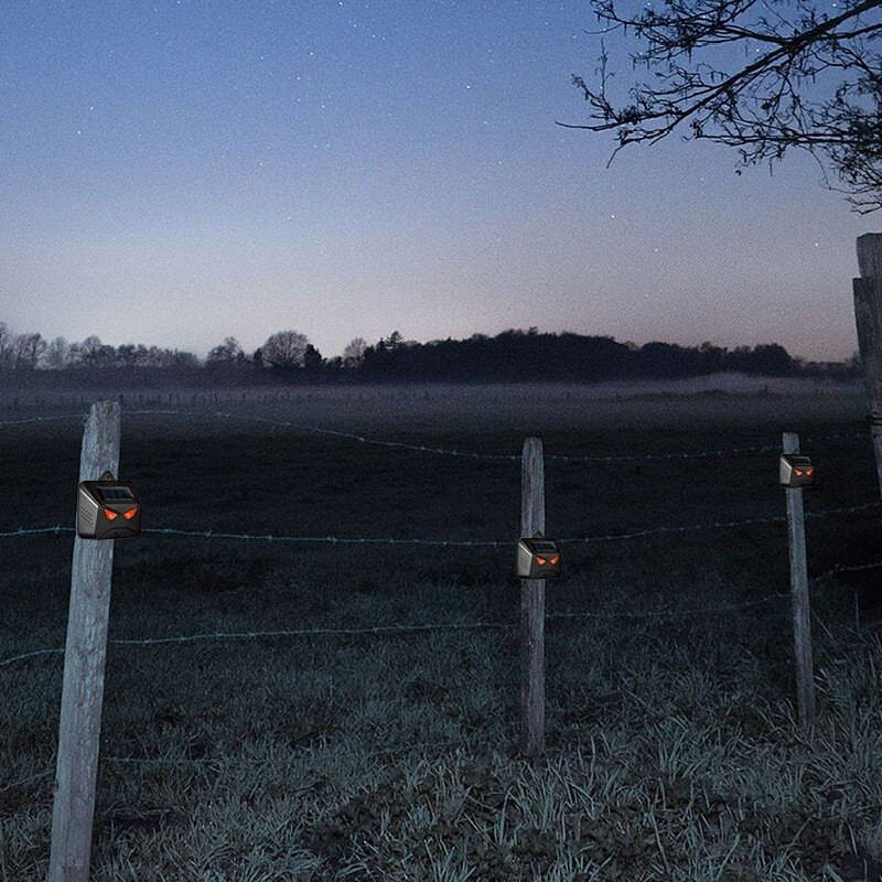 Raudona LED lemputė Mirksintis ultragarsinis įspėjimas 8,5 cm atbaido peles vilkus gyvates 1/2/3 vnt Daugiasluoksnis silicio saulės skydelis gyvūnų repeleris
