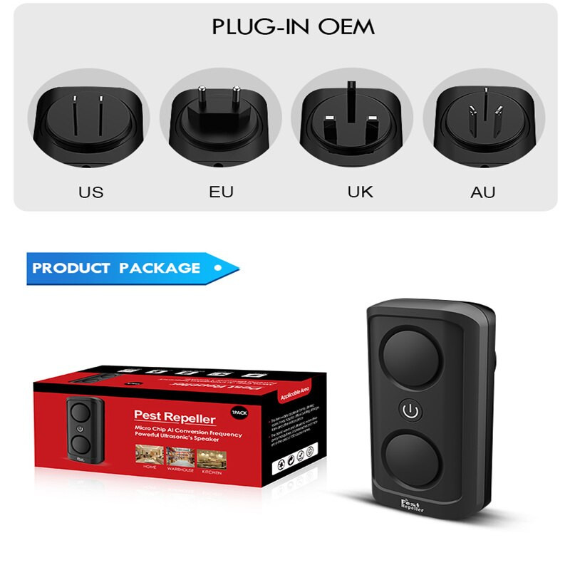 Ultragarsinis kenkėjų atbaidiklis Kenkėjų kontrolės galinga erkė Ultragarsinė erkės šalinimo priemonė nuo dulkių belaidis vakuuminis vabzdžių graužikas