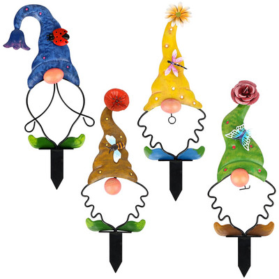 Elf Garden Plug-in Dekoratyvinė veja Lauke Dekoratyvinė sodinimo mašina Metalinė Sodo Kiemo Ženklas Gnome Žemės Metalo Plyšys Stake Sodo dekoras