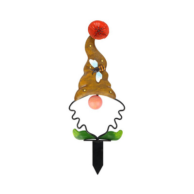 Elf Garden Plug-in Dekoratyvinė veja Lauke Dekoratyvinė sodinimo mašina Metalinė Sodo Kiemo Ženklas Gnome Žemės Metalo Plyšys Stake Sodo dekoras