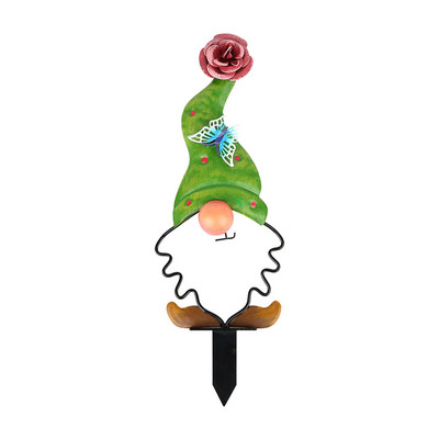 Elf Garden Plug-in Dekoratyvinė veja Lauke Dekoratyvinė sodinimo mašina Metalinė Sodo Kiemo Ženklas Gnome Žemės Metalo Plyšys Stake Sodo dekoras