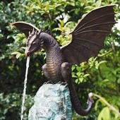 Precision Casting Fire-breathing Dragon Sculpture Waterscape Resin Fountain Majestic Dragon Sculpture Διακόσμηση κήπου σπιτιού