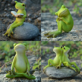 Kūrybiška miela derva kaimo varlių statula Lauko varlių skulptūra namų stalui sodo parduotuvė Dekoratyvinis dekoras Ornamentas Dropshipping