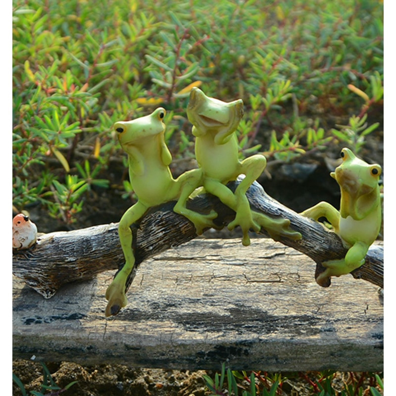 Kūrybiška miela derva kaimo varlių statula Lauko varlių skulptūra namų stalui sodo parduotuvė Dekoratyvinis dekoras Ornamentas Dropshipping