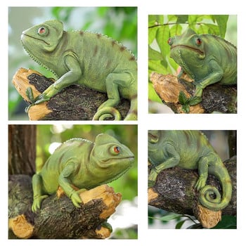 Ρητίνη Chameleon Statue Wall Mounted Lizard DIY Γλυπτό διακόσμησης εξωτερικού κήπου δέντρου για διακόσμηση κήπου γραφείου σπιτιού