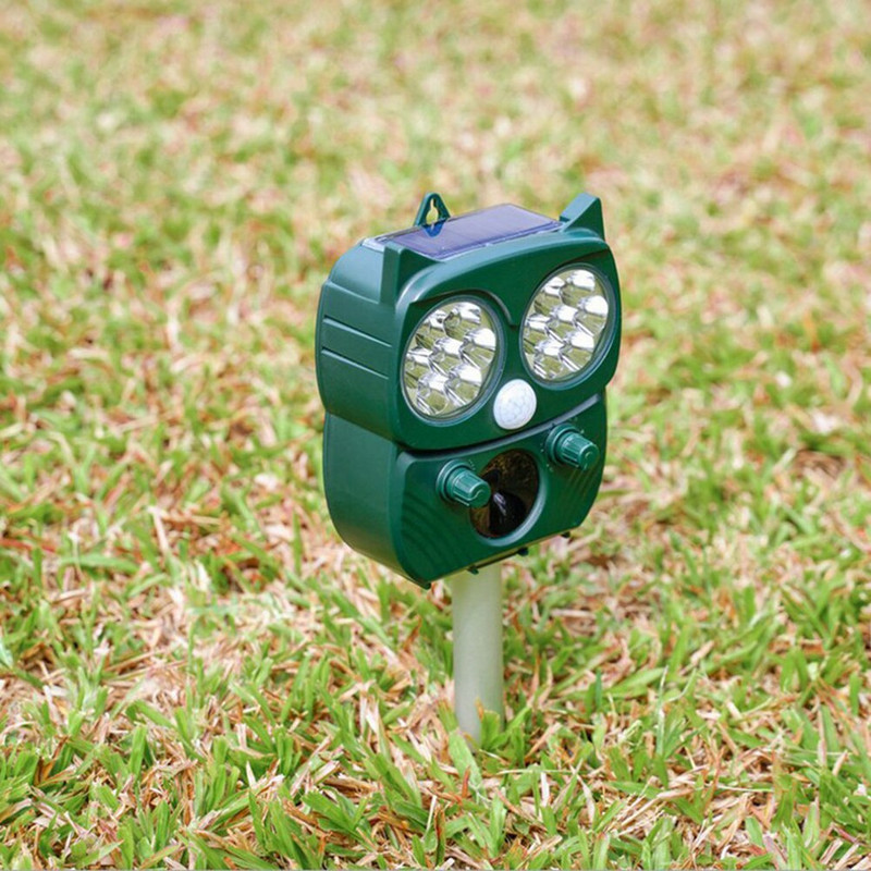 Ultrazvučni tjerač životinja na solarni pogon Ptice na otvorenom, mačke, pse, štetočine, zvučni alarm, zvučnik, rastjerivač životinja