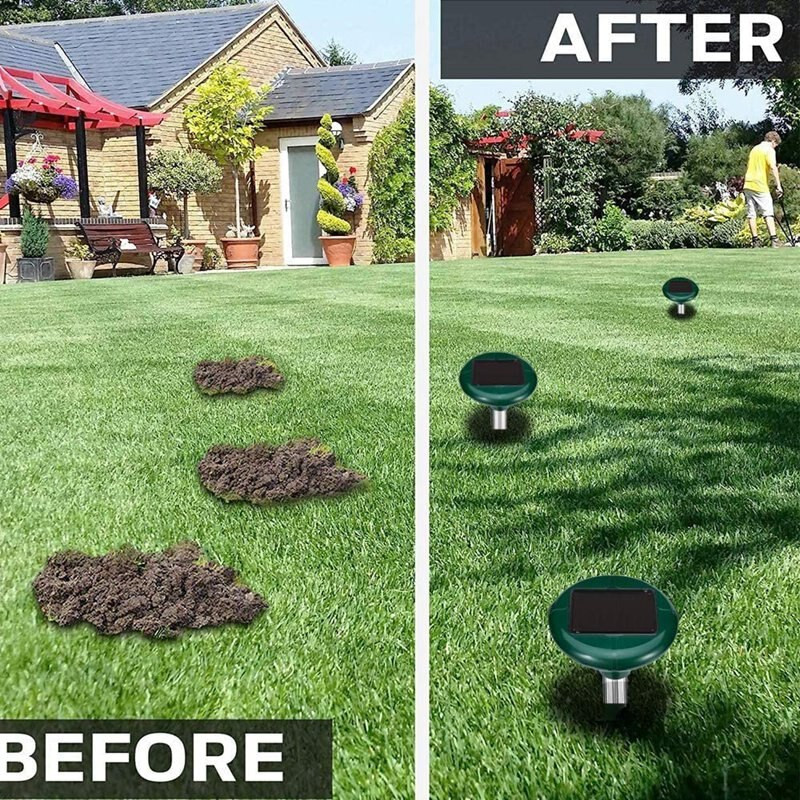 2 db Vakondriasztó ultrahangos napelemes kígyóriasztó pocokriasztó vízálló kártevőirtás a kerti udvar gazdaságához stb.