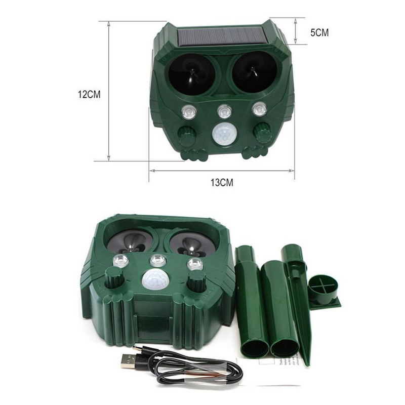 Gyvūnų atbaidiklis Saulės energijos judesio aktyvuojamas ultragarsinis paukščių kačių šunų atbaidiklis, gąsdinantis gyvūnus, skirtas lauko sodininkystei