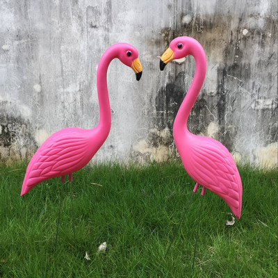 2db/szett Melegen eladom mesterséges flamingók műanyag udvari gyepművészeti karók szimulált flamingó haskerti díszekkel