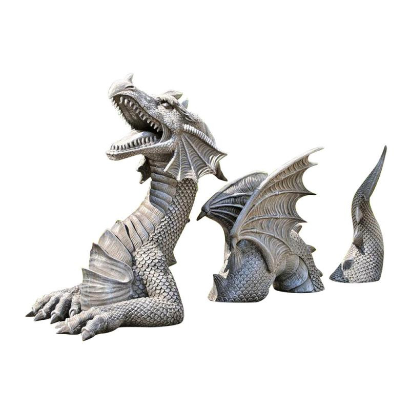 Statuie de grădină 1 buc Statuie în formă de dragon zburător Ornament din rășină Sculpturi de gazon Decorare curte Figurină în aer liber Gaden Decor acasă