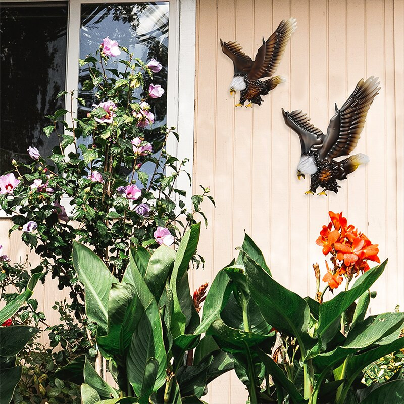 2 vnt. metalo erelio sienos meno kūriniai, skirti sodo skulptūrai, statulos priedai, namų kiemo svetainės dekoras